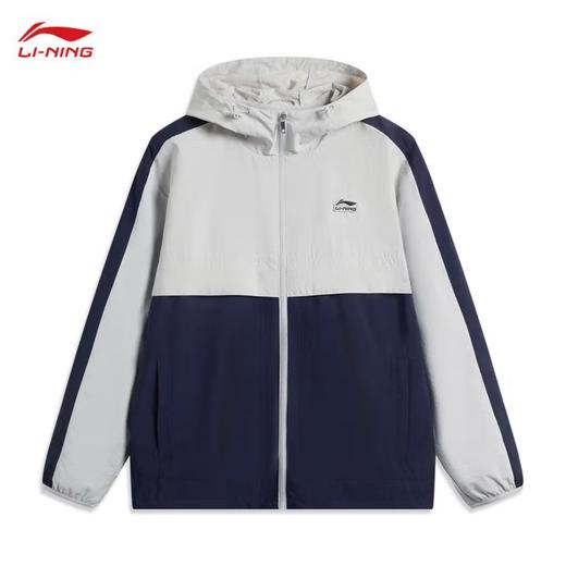李宁男子2025春季连帽健身风衣运动外套AFDV175-2 商品图0