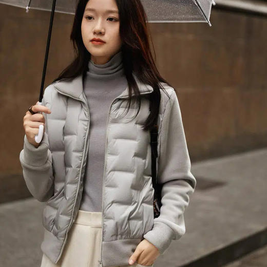 预售3-5天发货 90%鸭绒填充  轻羽绒拼接摇粒绒外套  A-5454 商品图3