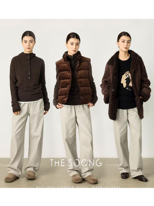 THESOONG|’一爆再爆‘抓绒加厚水洗松紧腰宽松牛仔休闲裤HBKZ7559 商品图11
