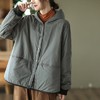 百媚生 复古夹棉外套女百搭休闲连帽加厚棉衣C073 商品缩略图1