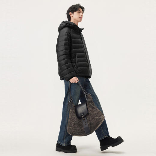 gxg.jeans男装 多色轻薄款打底基础短款连帽排骨羽绒服男25冬热卖 商品图3