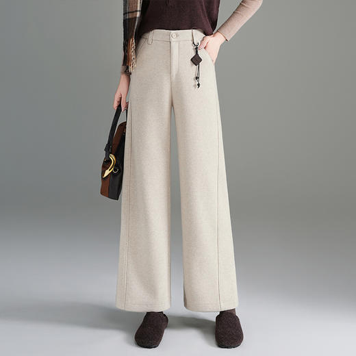 MYX毛呢加厚九分西装裤垂感修身高腰直筒裤2025年冬款显瘦时尚阔腿裤 商品图2