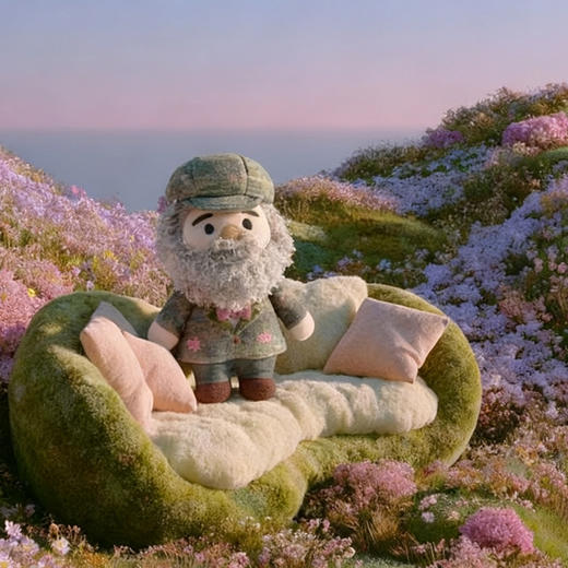 物兮物 致敬大师系列 莫奈毛绒公仔挂件-绿色 莫奈可脱卸娃衣毛绒挂件-紫色 商品图3