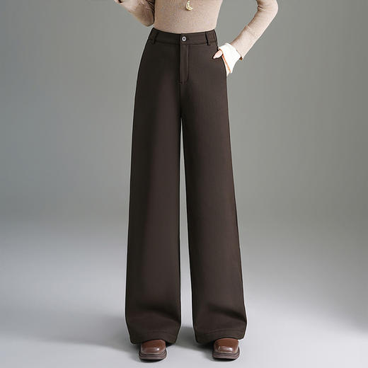 MYX通勤窄版西装裤垂感修身时尚直筒裤2025年冬款显瘦高腰长款拖地裤 商品图1