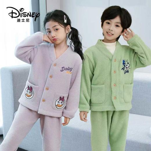 【迪士尼disney泡芙绒儿童居家服】这个款绝对要爆迪士尼A类儿童泡芙绒套装睡衣家居服 商品图1