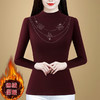 KQL720G6725 2025年秋冬季时尚百搭显瘦减龄女高级感双面绒磨毛镶钻蝴蝶打底衫 商品缩略图2