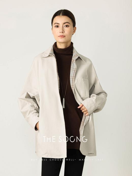 THESOONG| 间隙之光 | 棉的呼吸建筑拼接宽松夹克外套HBWT7540 商品图1