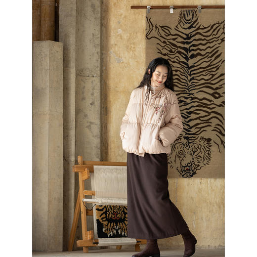 牧衣游原创 羊毛羊绒混纺毛呢半裙冬软糯细腻保暖舒适半身裙 淞岳 商品图1