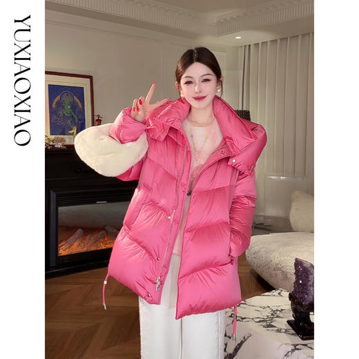 余潇潇【秘境潘多拉】高克重三防气质保暖宽松连帽羽绒服中长&长款 商品图3