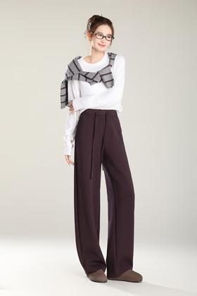 LS竹纤维女士高奢砂洗直筒裤16001