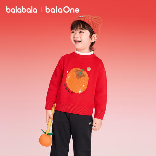 【balaOne】巴拉巴拉童装儿童毛衫亲子装2025新款春秋装提花内搭 商品图1