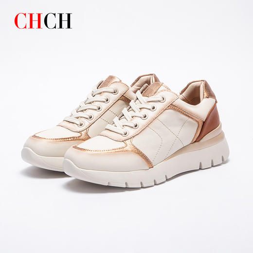 CHCH平衡鞋2025秋冬新款牛皮平底轻便休闲女鞋CP2B5011 商品图1