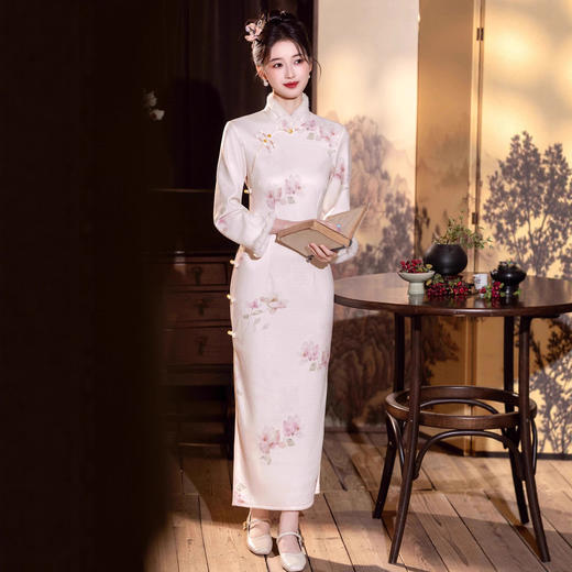 MYJ 倒大袖国风素雅旗袍中式改良简约大气连衣裙 商品图3