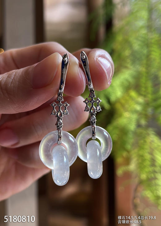 玻璃种双环耳坠【5180810】具体价格微信咨询 商品图5