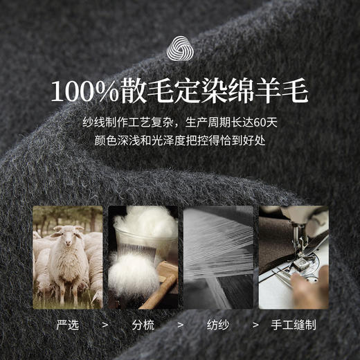 【10/23新品】熙世界斗篷式100.%羊毛双面呢大衣女连帽秋冬季宽松长款毛呢外套 商品图3