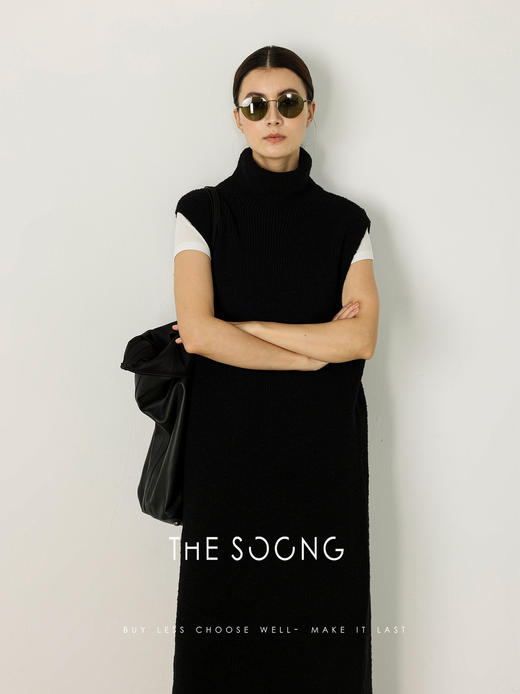 THESOONG|"静谧美学"肌理感秋冬无袖针织中长款连衣裙女HBMY7764 商品图5