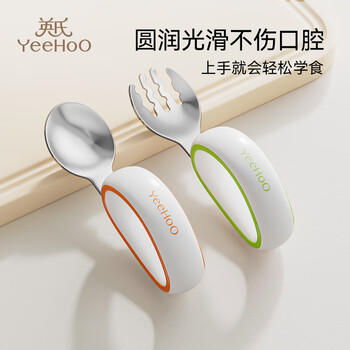 英氏（YEEHOO）宝宝学吃饭训练叉勺婴儿学习自主进食辅食勺儿童勺子餐具叉子 商品图1