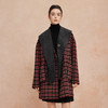 QH916斯尔丽25新款轻薄双面格子宽松流苏大翻领时尚大衣 商品缩略图2