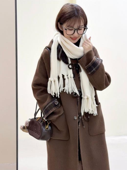 【蝶安鹿梦】2025韩系长款蝴蝶结设计百搭保暖长款羊毛大衣外套！ 商品图0