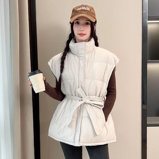 百媚生 收腰棉服背心马甲女秋冬新款立领外套K05 商品图2