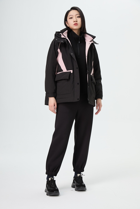 【爆款棉服】水淼2025冬休闲时尚户外拼接显瘦棉服1666