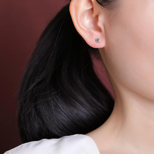 【晞翠】S925纯银镀金翡翠复古耳饰【CW-ED03318】 商品图3