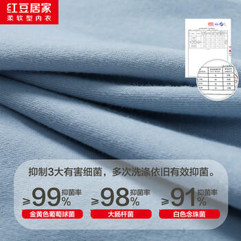 红豆居家（Hodohome）儿童秋衣秋裤男童纯棉7A级抑菌薄款圆领男孩保暖内衣套装115 170 商品图3