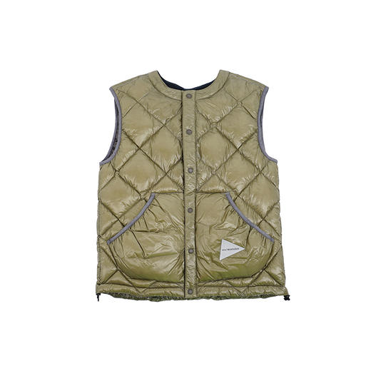 and wander diamond stitch 男女机能超轻保暖钻石格亮面羽绒背心 商品图0