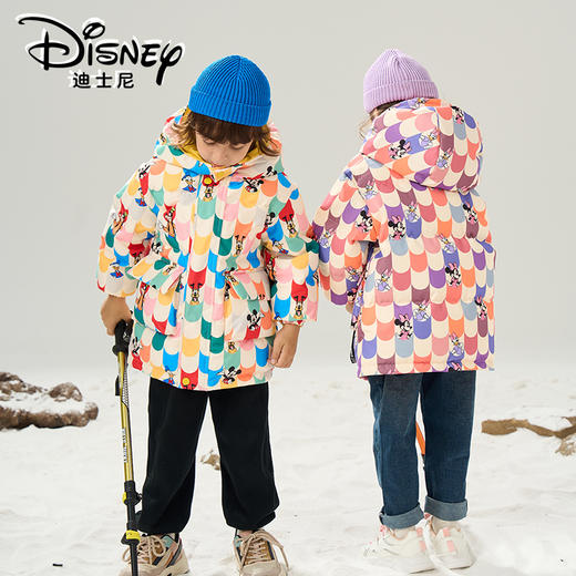 Disney/迪士尼W儿童双面穿羽绒服男女童冬季连帽外套XME4SU333 商品图4