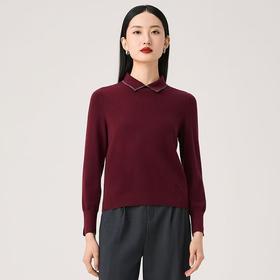 娜尔思NAERSI女装 剪刀领毛衫LZ03487A6