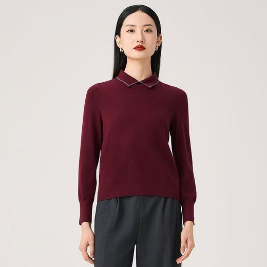 娜尔思NAERSI女装 剪刀领毛衫LZ03487A6 商品图0