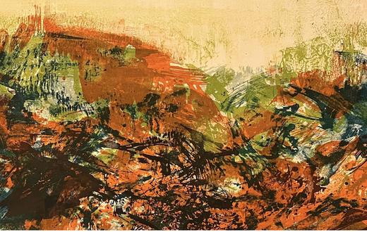 独角鹿西洋古董 1976年巴塞罗那Ediciones Polígrafa出版赵无极亲签「无题：第278号｜诗画之礼赞」彩色石版画 商品图3