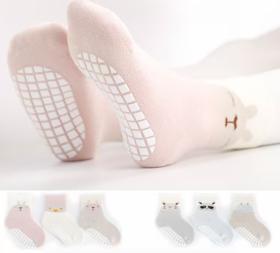 棉果果商场专柜同款儿童袜子女童宝宝袜可爱舒适四季中长款地板袜3双装