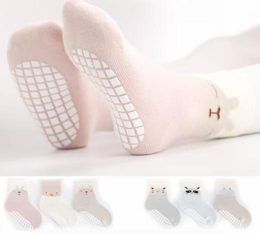 棉果果商场专柜同款儿童袜子女童宝宝袜可爱舒适四季中长款地板袜3双装 商品图0