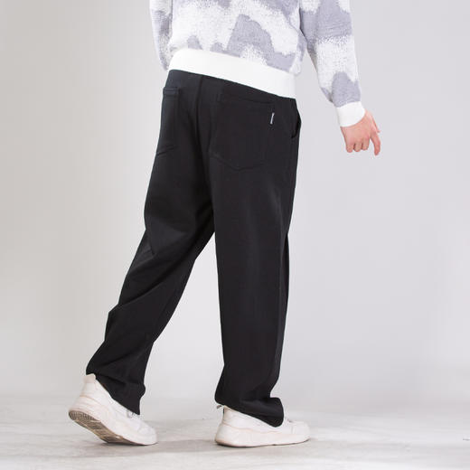 DRONKOO 2025 花色抽绳口袋破缝压褶复合针织中厚长卫裤 商品图3