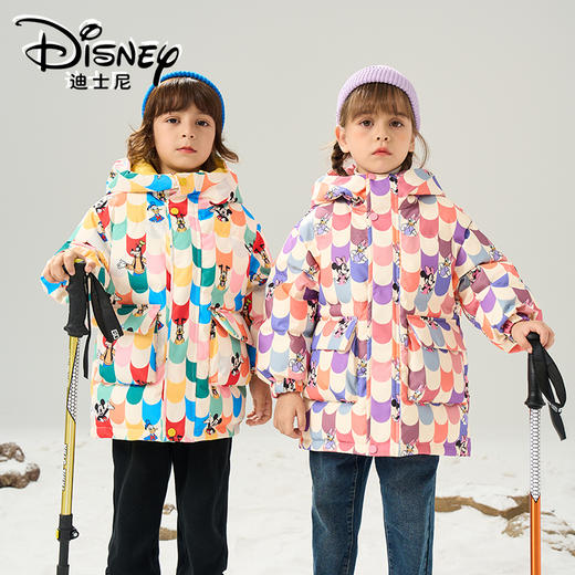 Disney/迪士尼W儿童双面穿羽绒服男女童冬季连帽外套XME4SU333 商品图0