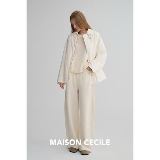 MAISON CECILE三色|百搭灯芯绒领廓形工装感可立领棉服夹克外套 商品图4