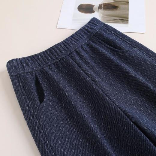 MYX松紧腰毛呢休闲长裤垂坠感修身显瘦直筒裤2025冬款时尚高腰阔腿裤 商品图3