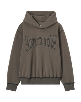 女款字母刺绣羊毛连帽卫衣016