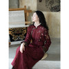 牧衣游原创 提花丝麻棉混纺手工刺绣连衣裙红色藏袍民族风 云曲 商品缩略图1
