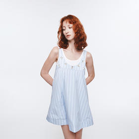 HERLIAN 2025年春季女士两件套手工立体花背心连衣裙