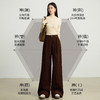 【10/23新品】熙世界【灯芯绒天丝裤】复古咖色阔腿裤女秋冬高腰宽松直筒休闲裤 商品缩略图1