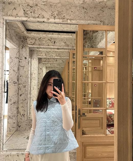 蒙口 2025新品A摆藤格纹棉服马甲 商品图2