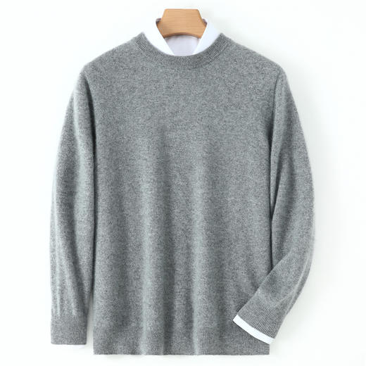 【清河羊毛羊绒专场】鹿展901 男士圆领羊绒衫 100%羊绒 商品图5