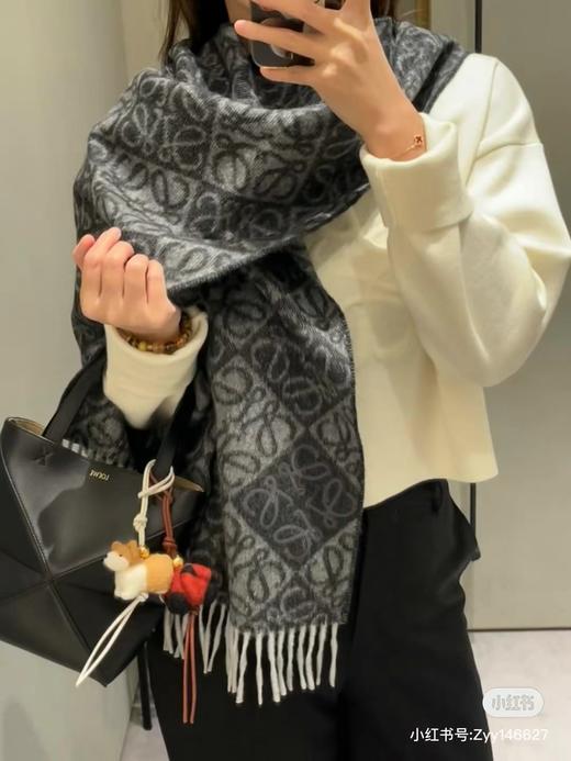 D102059满印LOGO风格设计细腻柔软中性款围巾 商品图4