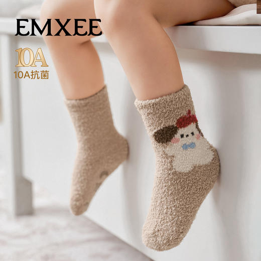 【婴童服配】嫚熙儿童袜子半边绒地板袜秋冬男女童宝宝婴儿防滑学步袜 商品图1