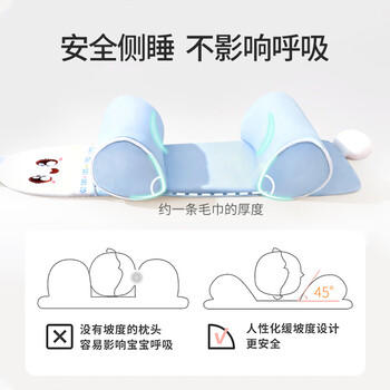 七彩博士婴儿小米定型枕新生0到6个月以上宝宝纠正矫正防偏头型枕头天粉 商品图3