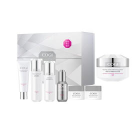 高姿匀净臻粹琉光焕白淡斑礼盒洁面乳100g精华液30ml美白霜8g*2精华水150ml美白乳110G