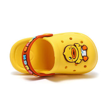 B.Duck小黄鸭童鞋儿童拖鞋男童透气洞洞鞋女童可爱家居鞋0955黄色26 商品图3