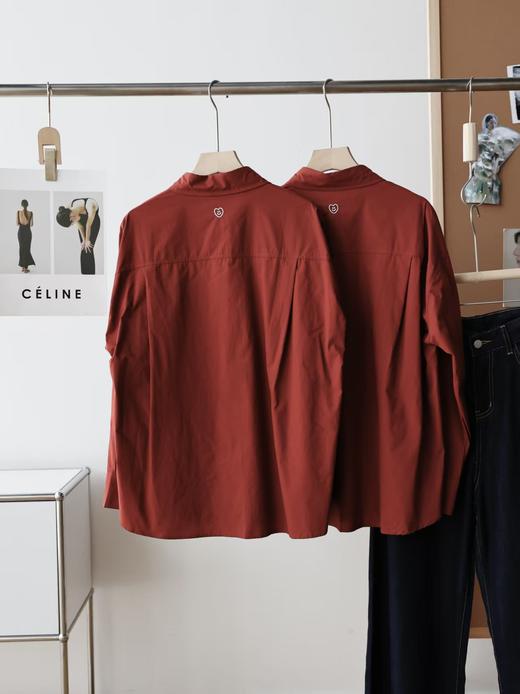 秋冬毛衣大衣cp复古港风纯棉长袖廓形衬衫 商品图13